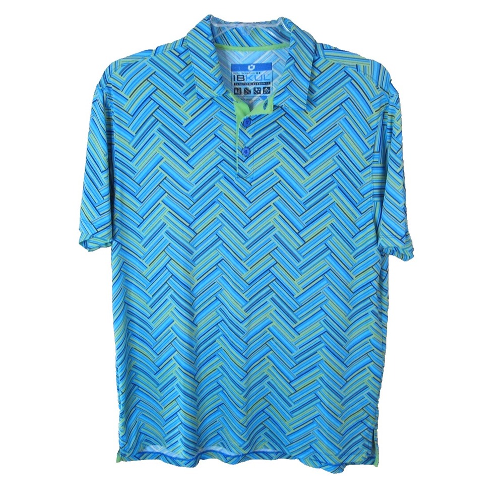 IBKUL Short Sleeve Performance Polo Shirt Men's Large Stretch Nylon